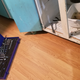 Painting the area under the sink white: great idea.Painting the cabinet doors teal: well... HD was selling 5 gallons of that particular color for $3. I needed something—ANYTHING—to replace the horrendous original off-yellow. And I was broke. Someday I’ll remodel the kitchen